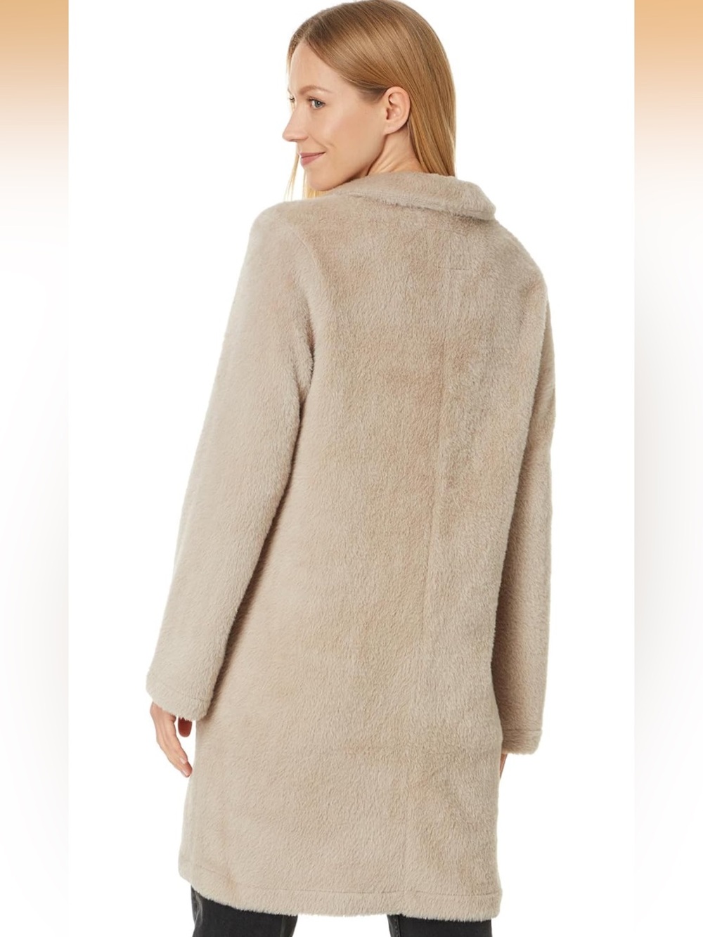 Insanely Soft Off White Cream Cozy Faux-Fur Long Coat - Picture 8 of 9